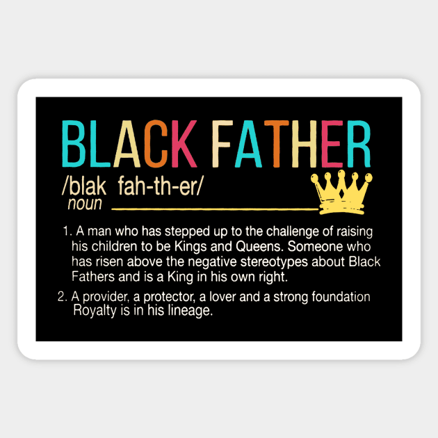 Black Father Vintage T shirt Sticker by jazmitee